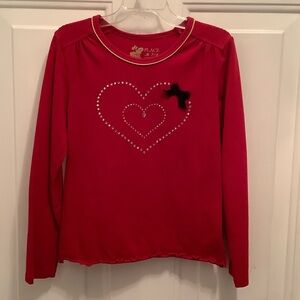 Place Red Long Sleeve Shirt with Heart and Bow